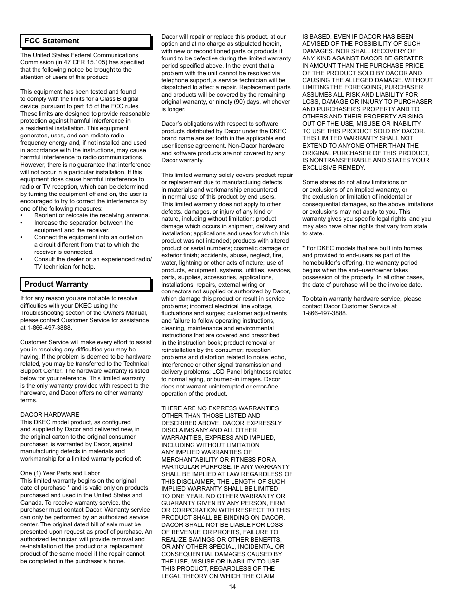 Dacor 65513REV.B User Manual | Page 16 / 24