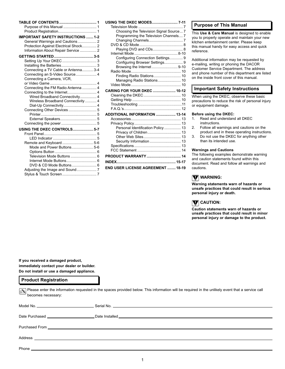 Dacor 65513REV.B User Manual | Page 3 / 24