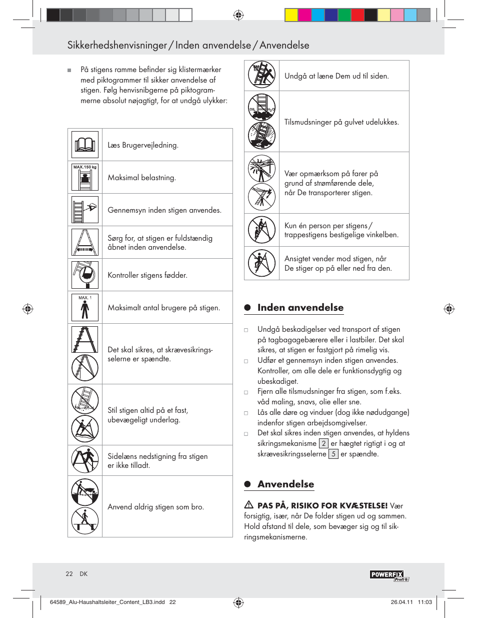 Inden anvendelse, Anvendelse | Powerfix Z29950 User Manual | Page 20 / 21