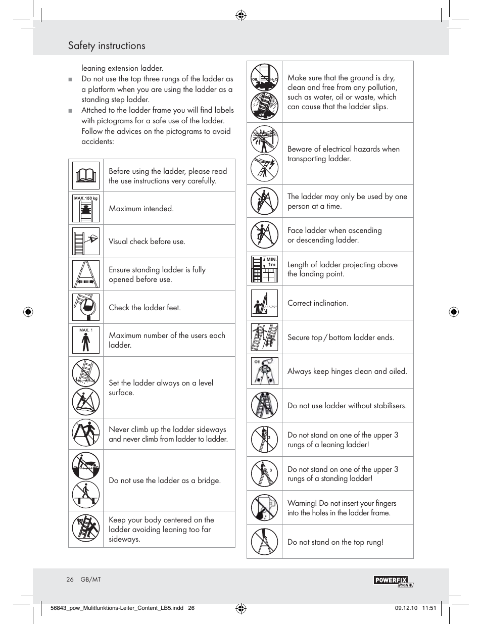 Safety instructions | Powerfix Z30473 User Manual | Page 24 / 35