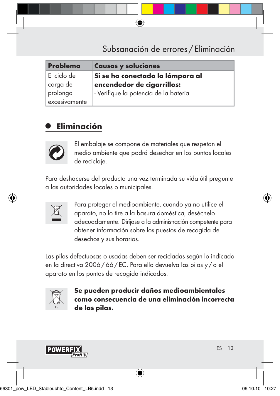 Subsanación de errores / eliminación, Eliminación | Powerfix Z30590-BS User Manual | Page 11 / 56