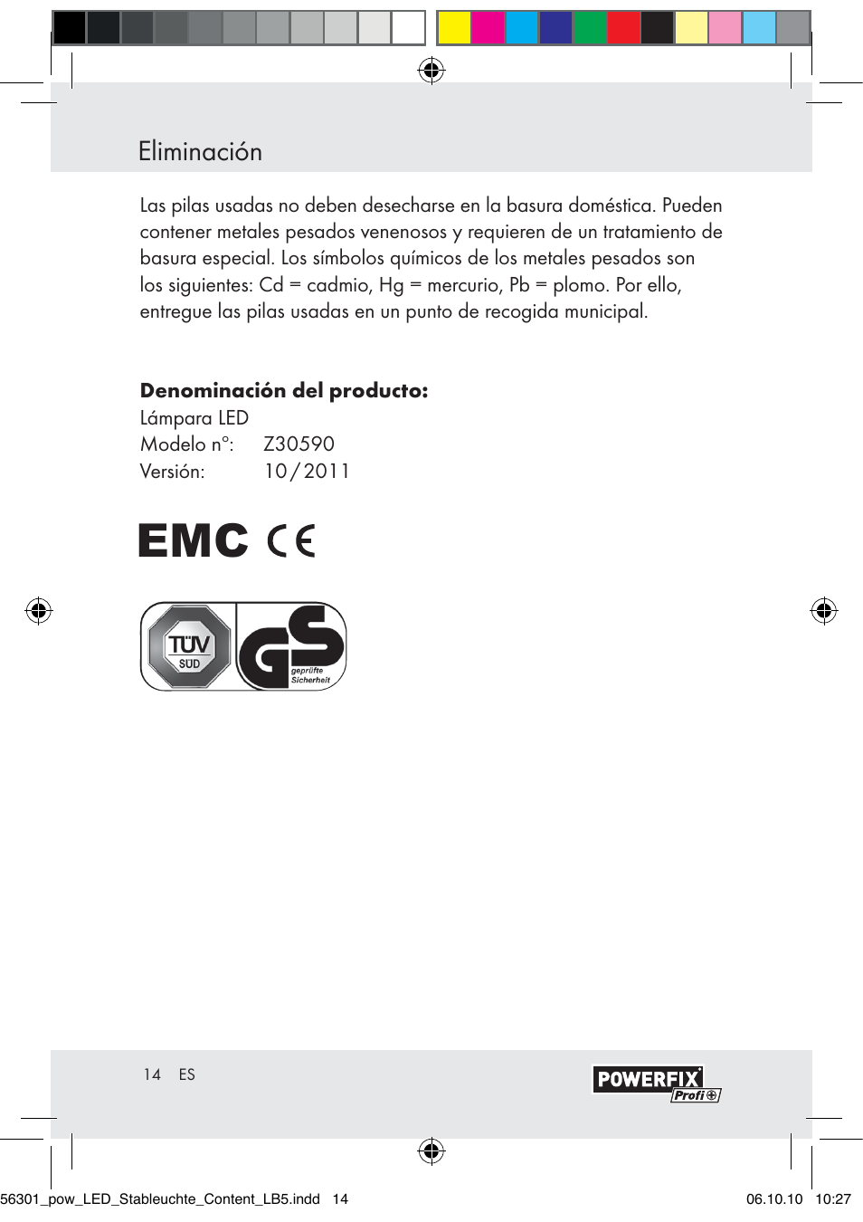 Eliminación | Powerfix Z30590-BS User Manual | Page 12 / 56