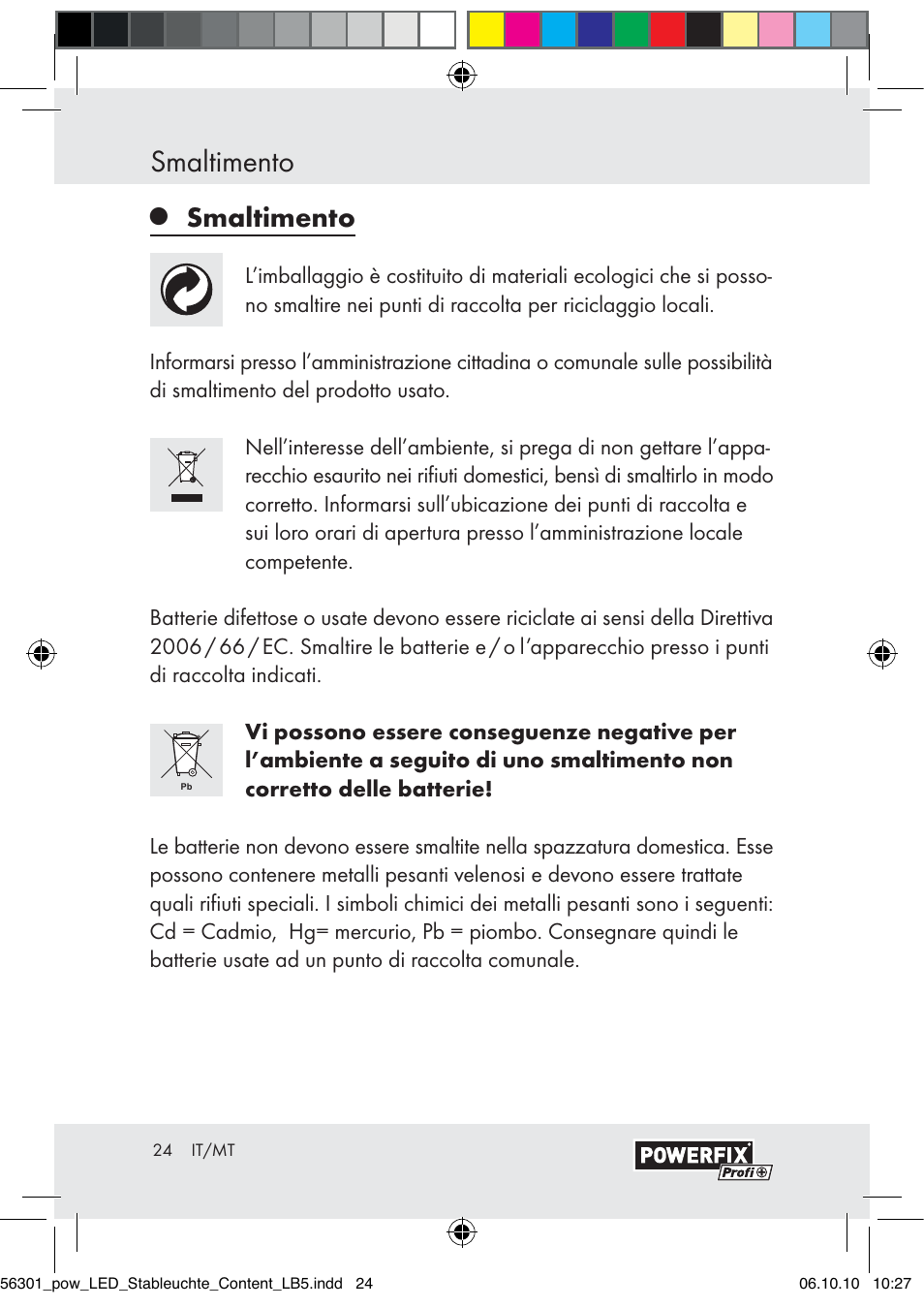 Smaltimento | Powerfix Z30590-BS User Manual | Page 22 / 56