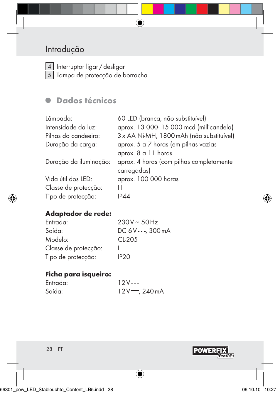 Introdução, Dados técnicos | Powerfix Z30590-BS User Manual | Page 26 / 56