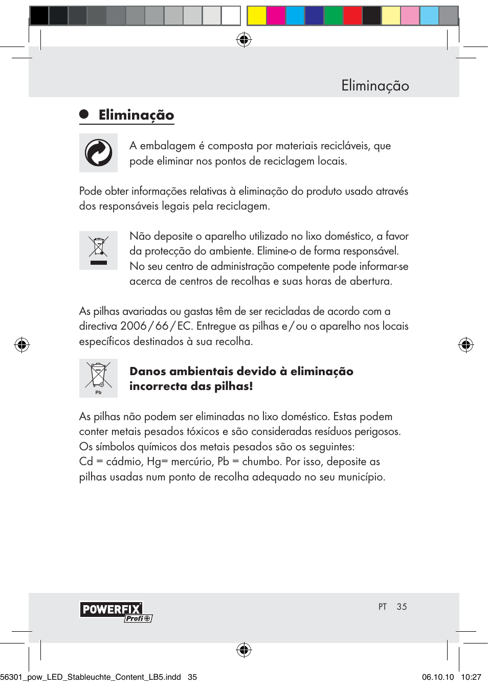 Eliminação | Powerfix Z30590-BS User Manual | Page 33 / 56