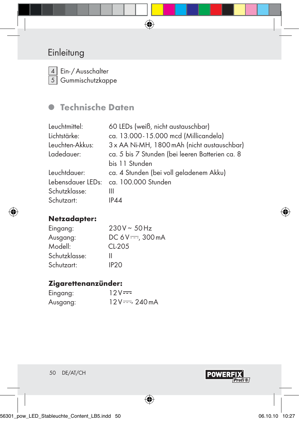 Einleitung, Technische daten | Powerfix Z30590-BS User Manual | Page 48 / 56