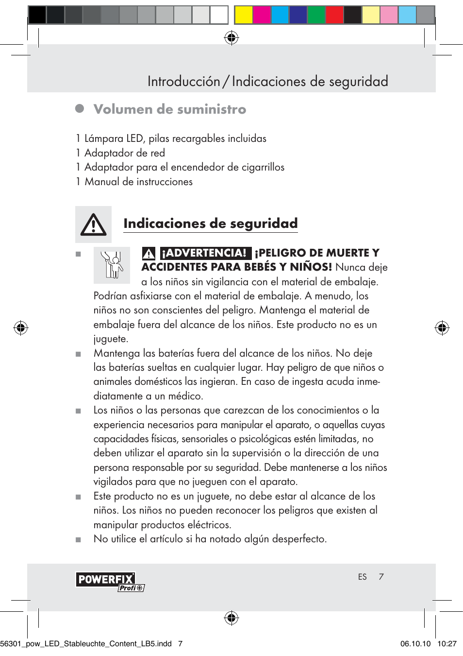 Introducción / indicaciones de seguridad, Volumen de suministro, Indicaciones de seguridad | Powerfix Z30590-BS User Manual | Page 5 / 56