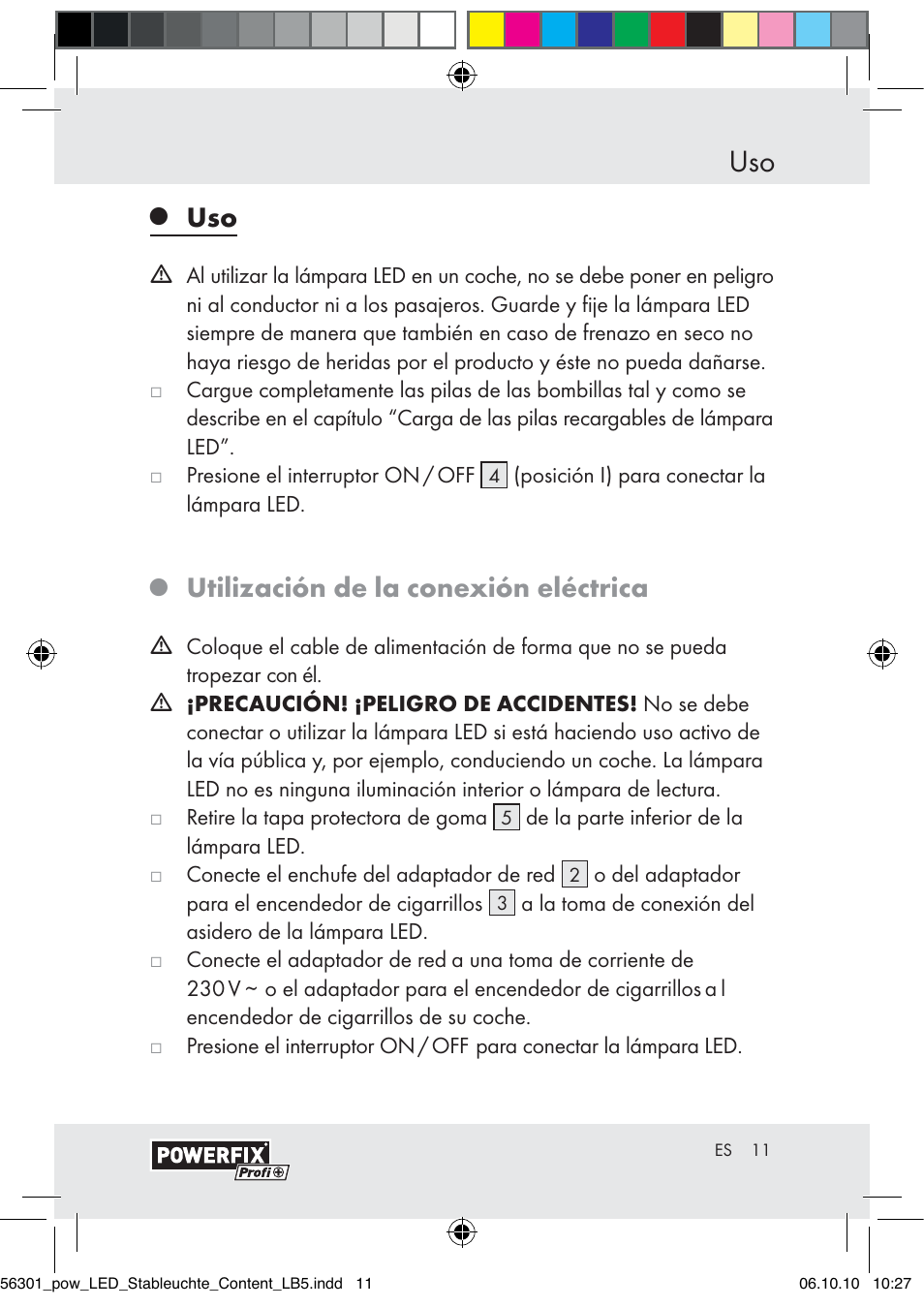 Utilización de la conexión eléctrica | Powerfix Z30590-BS User Manual | Page 9 / 56