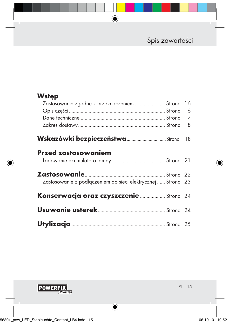 Spis zawartości, Wstęp, Wskazówki bezpieczeństwa | Przed zastosowaniem, Zastosowanie, Konserwacja oraz czyszczenie, Usuwanie usterek, Utylizacja | Powerfix Z30590-BS User Manual | Page 13 / 78