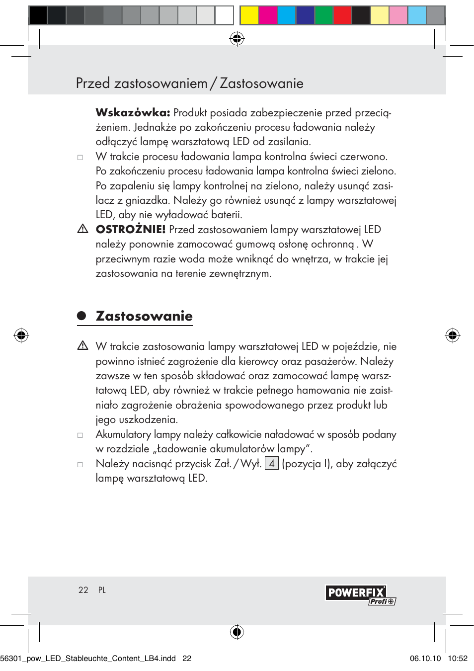 Przed zastosowaniem / zastosowanie, Zastosowanie | Powerfix Z30590-BS User Manual | Page 20 / 78