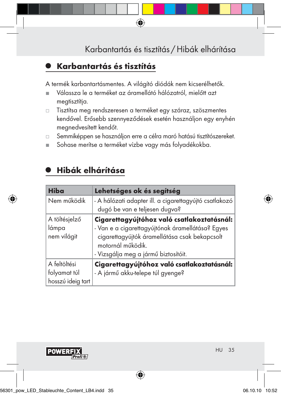 Karbantartás és tisztítás / hibák elhárítása, Karbantartás és tisztítás, Hibák elhárítása | Powerfix Z30590-BS User Manual | Page 33 / 78