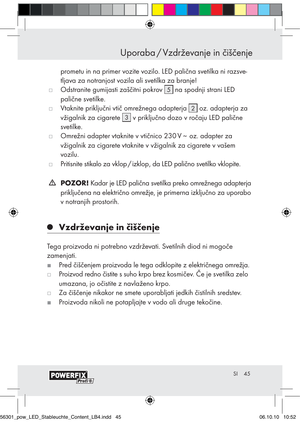 Uporaba / vzdrževanje in čiščenje, Vzdrževanje in čiščenje | Powerfix Z30590-BS User Manual | Page 43 / 78