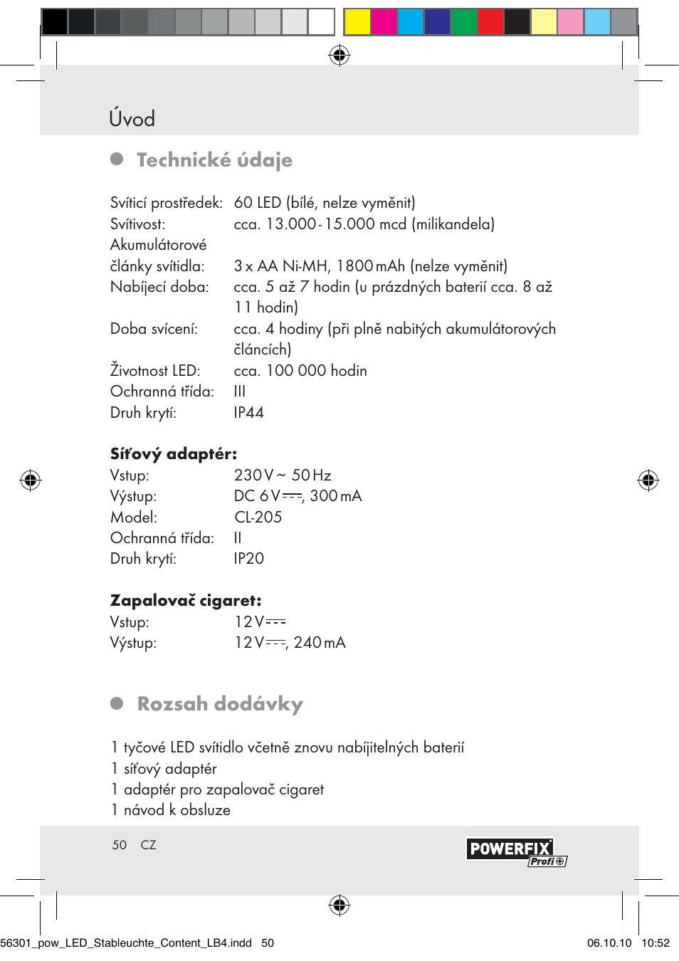 Úvod, Technické údaje, Rozsah dodávky | Powerfix Z30590-BS User Manual | Page 50 / 78