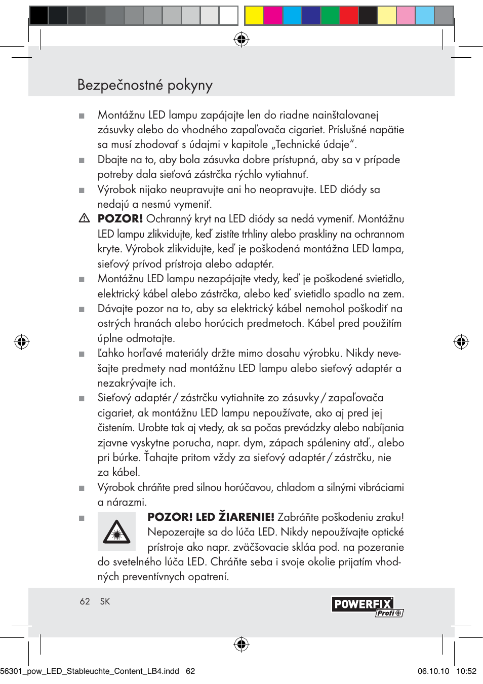 Bezpečnostné pokyny | Powerfix Z30590-BS User Manual | Page 62 / 78