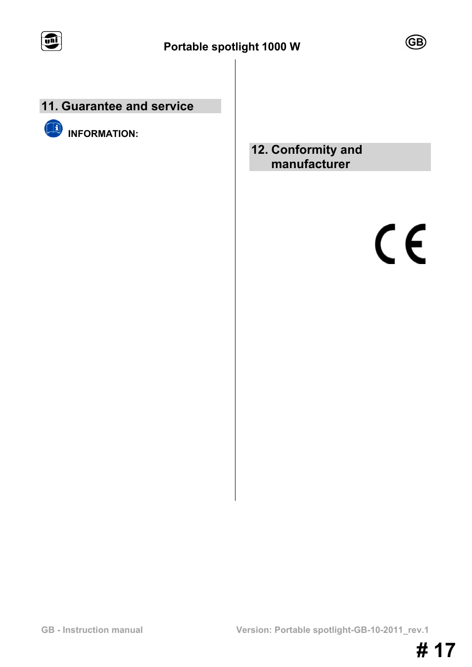 Guarantee and service, Conformity and manufacturer | Powerfix MS 1000 W User Manual | Page 17 / 121