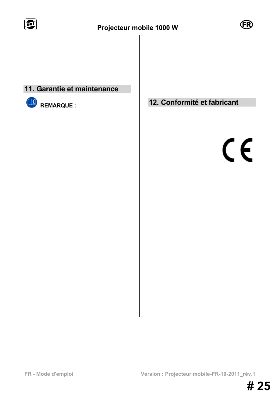 Garantie et maintenance, Conformité et fabricant | Powerfix MS 1000 W User Manual | Page 25 / 121