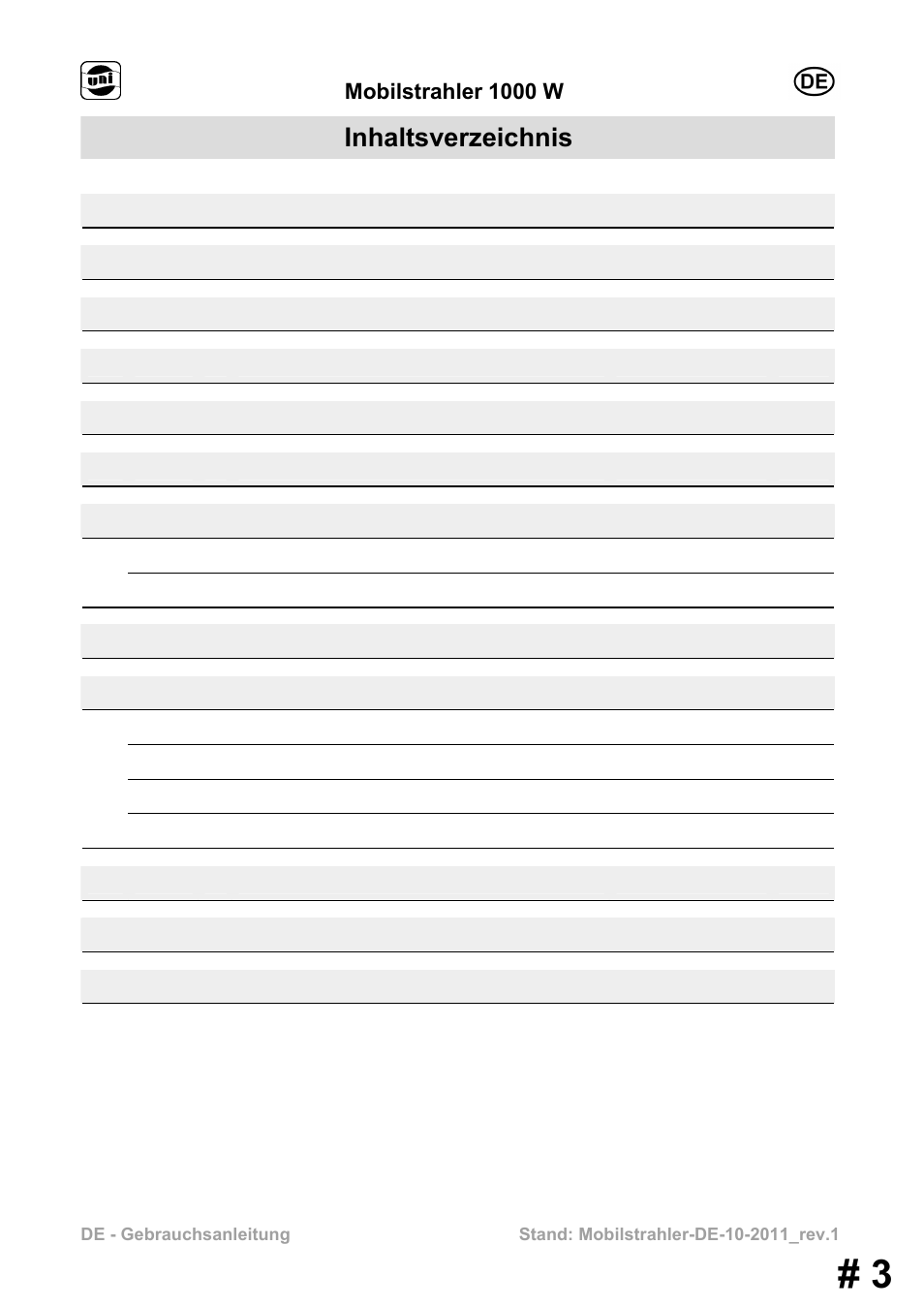 Powerfix MS 1000 W User Manual | Page 3 / 121