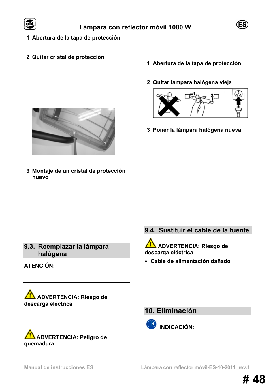 Eliminación | Powerfix MS 1000 W User Manual | Page 48 / 121