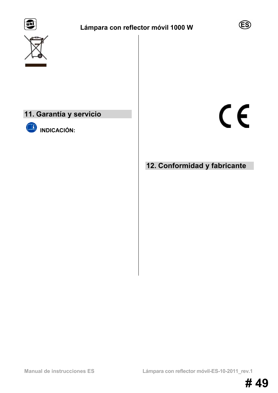 Garantía y servicio, Conformidad y fabricante | Powerfix MS 1000 W User Manual | Page 49 / 121