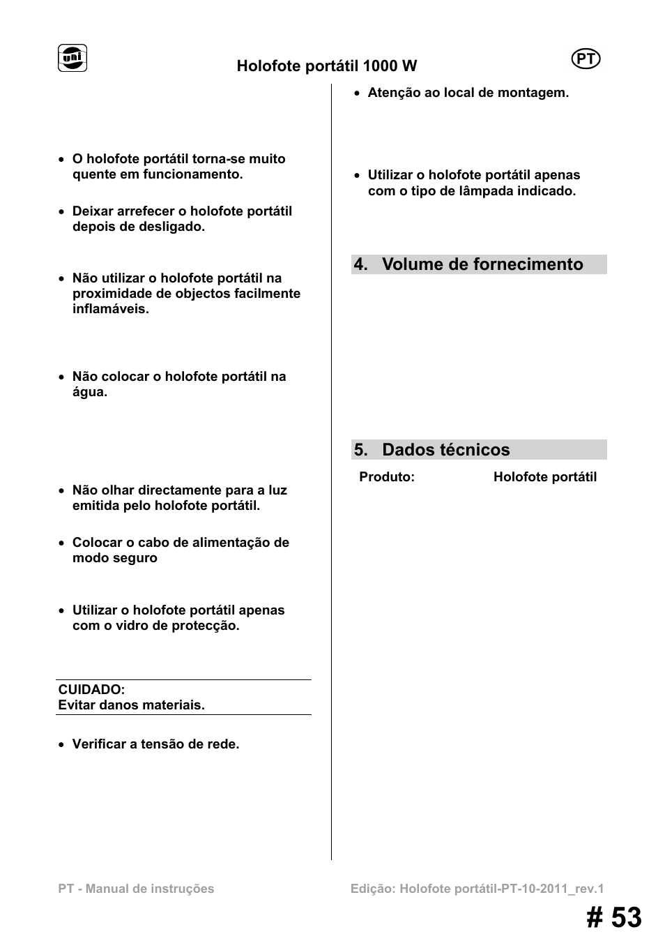 Volume de fornecimento, Dados técnicos | Powerfix MS 1000 W User Manual | Page 53 / 121