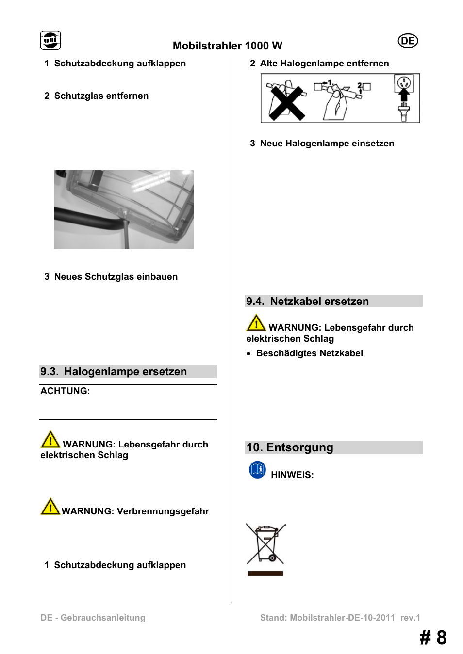 Entsorgung | Powerfix MS 1000 W User Manual | Page 8 / 121