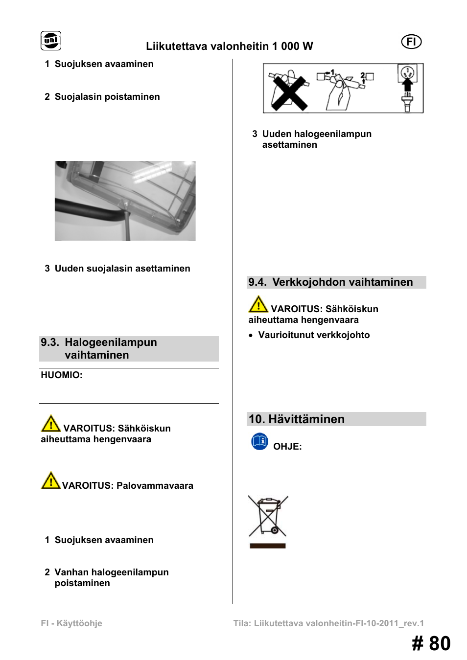 Hävittäminen | Powerfix MS 1000 W User Manual | Page 80 / 121