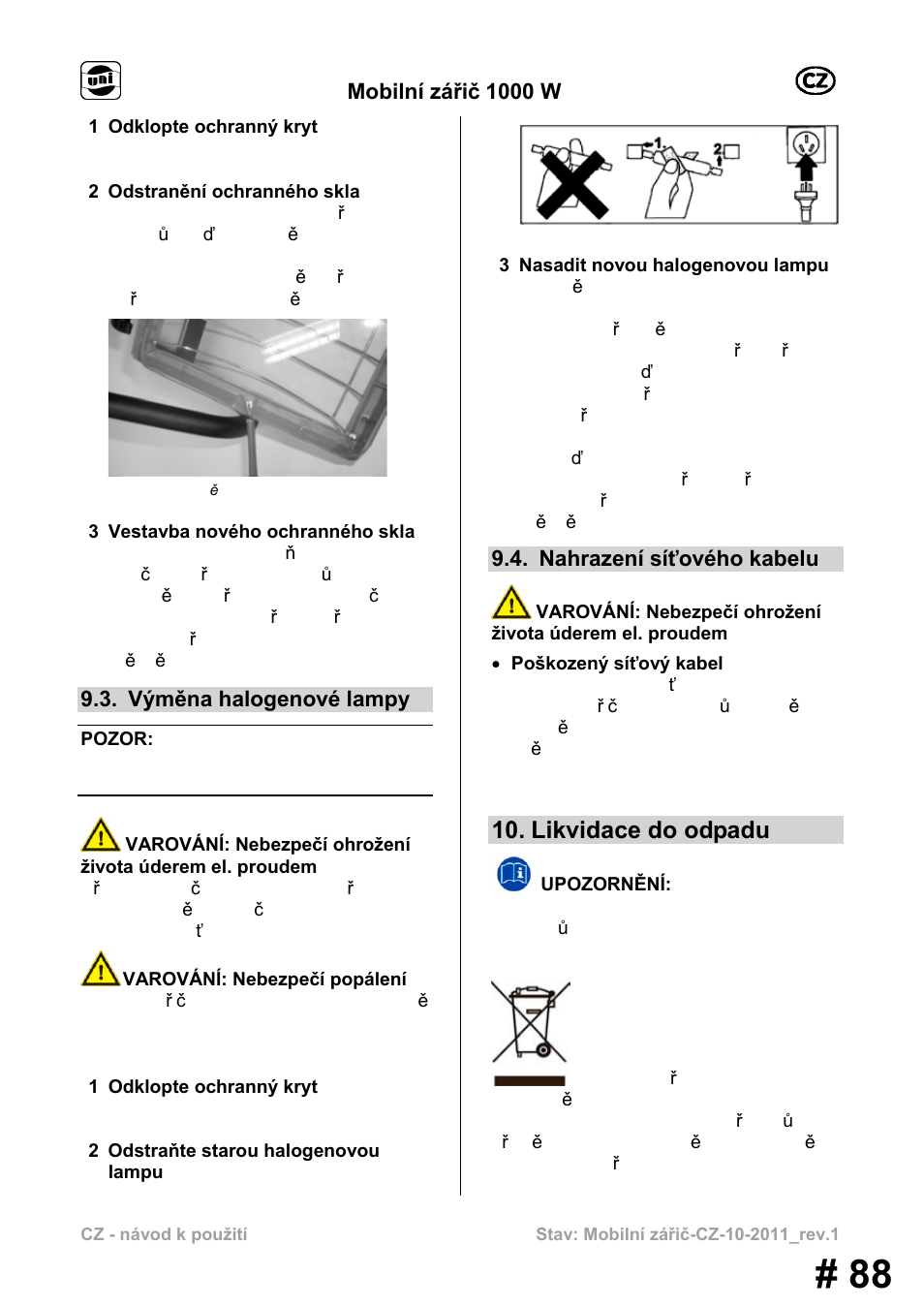 Likvidace do odpadu | Powerfix MS 1000 W User Manual | Page 88 / 121