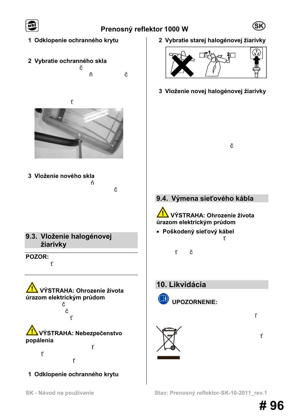 Likvidácia | Powerfix MS 1000 W User Manual | Page 96 / 121