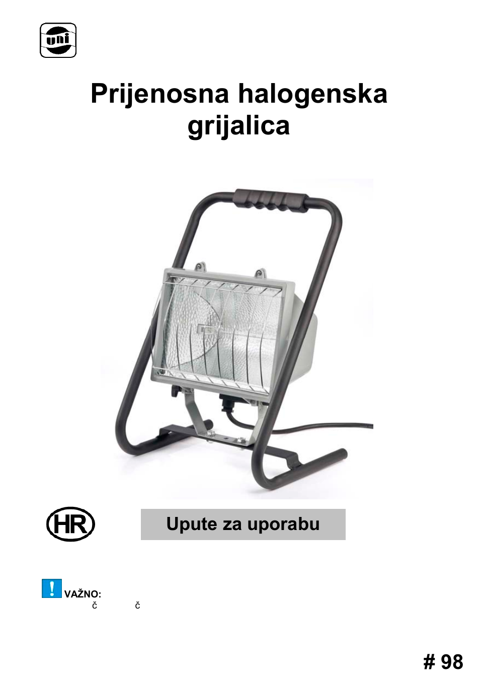 10056_ms-1000w_manual_hr_111021_final, Prijenosna halogenska grijalica, Upute za uporabu | 1000 w | Powerfix MS 1000 W User Manual | Page 98 / 121