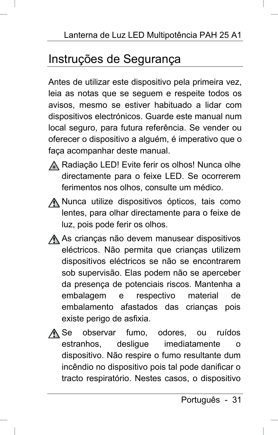 Instruções de segurança | Powerfix PAH 25 A1 User Manual | Page 33 / 72