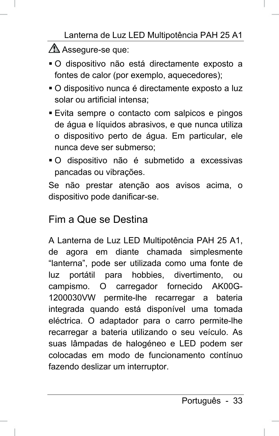 Fim a que se destina | Powerfix PAH 25 A1 User Manual | Page 35 / 72