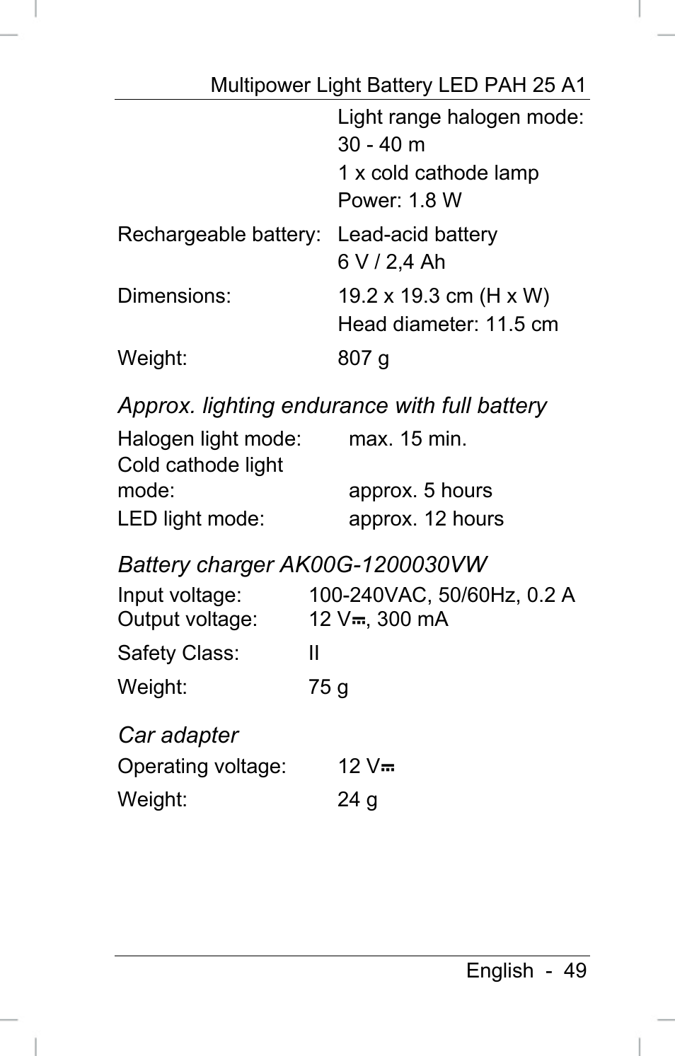 Powerfix PAH 25 A1 User Manual | Page 51 / 72