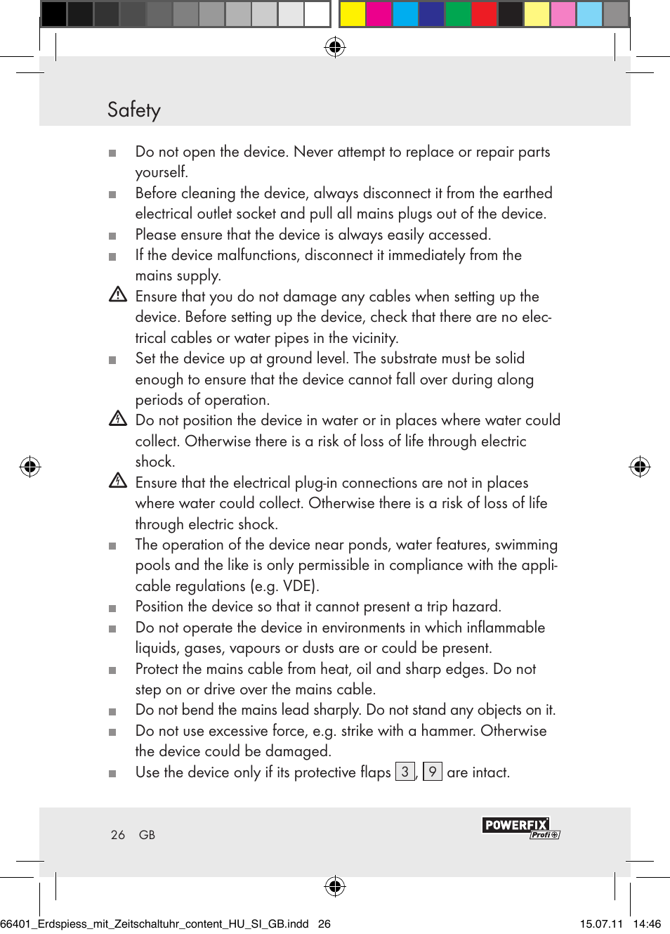 Safety | Powerfix EIM-802 GR User Manual | Page 24 / 28