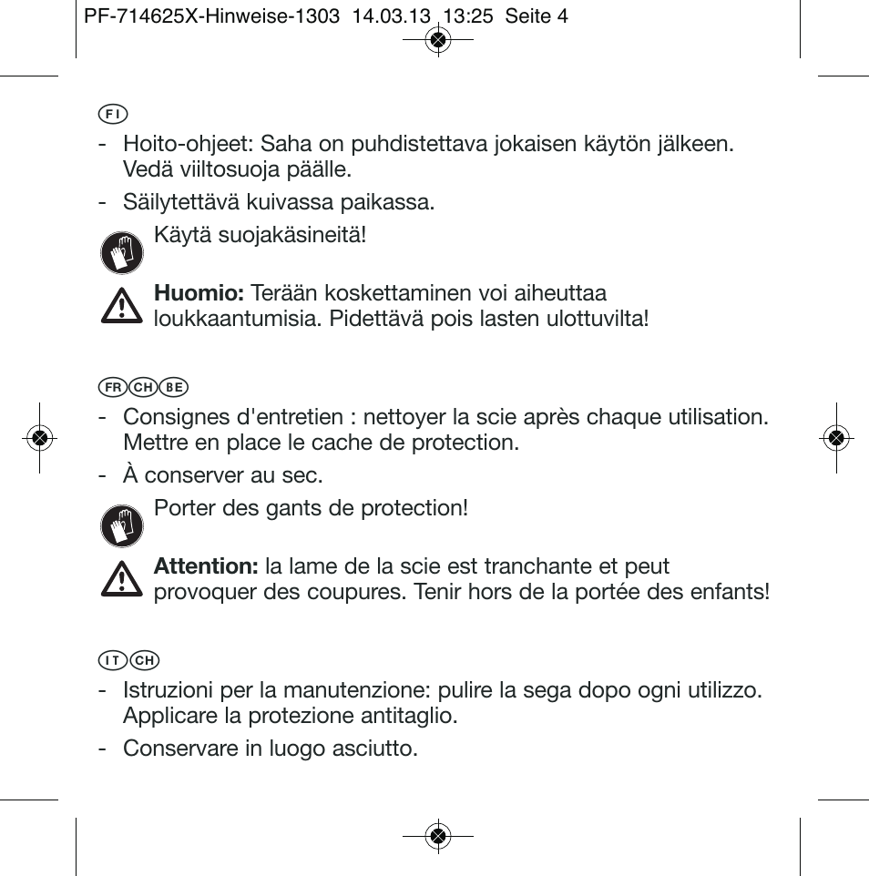 Frch• be, I t ch | Powerfix Saw Set User Manual | Page 4 / 8