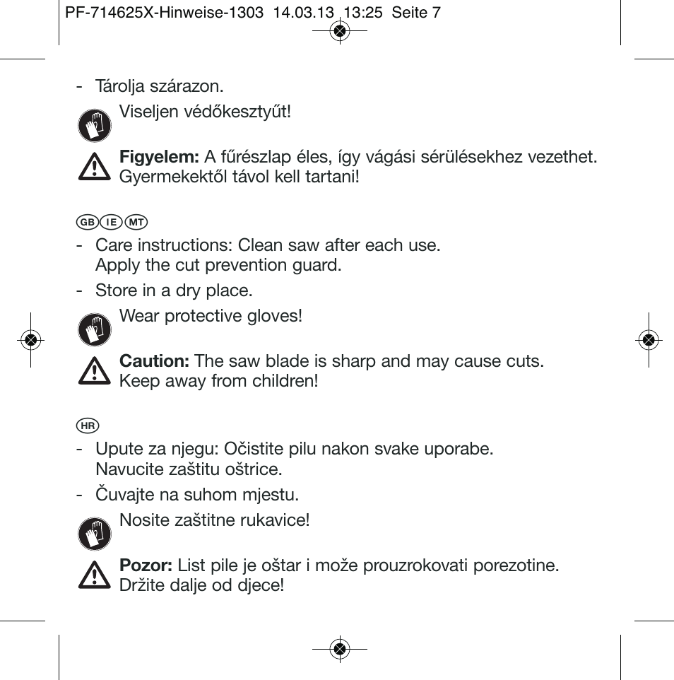 Gb• iemt | Powerfix Saw Set User Manual | Page 7 / 8