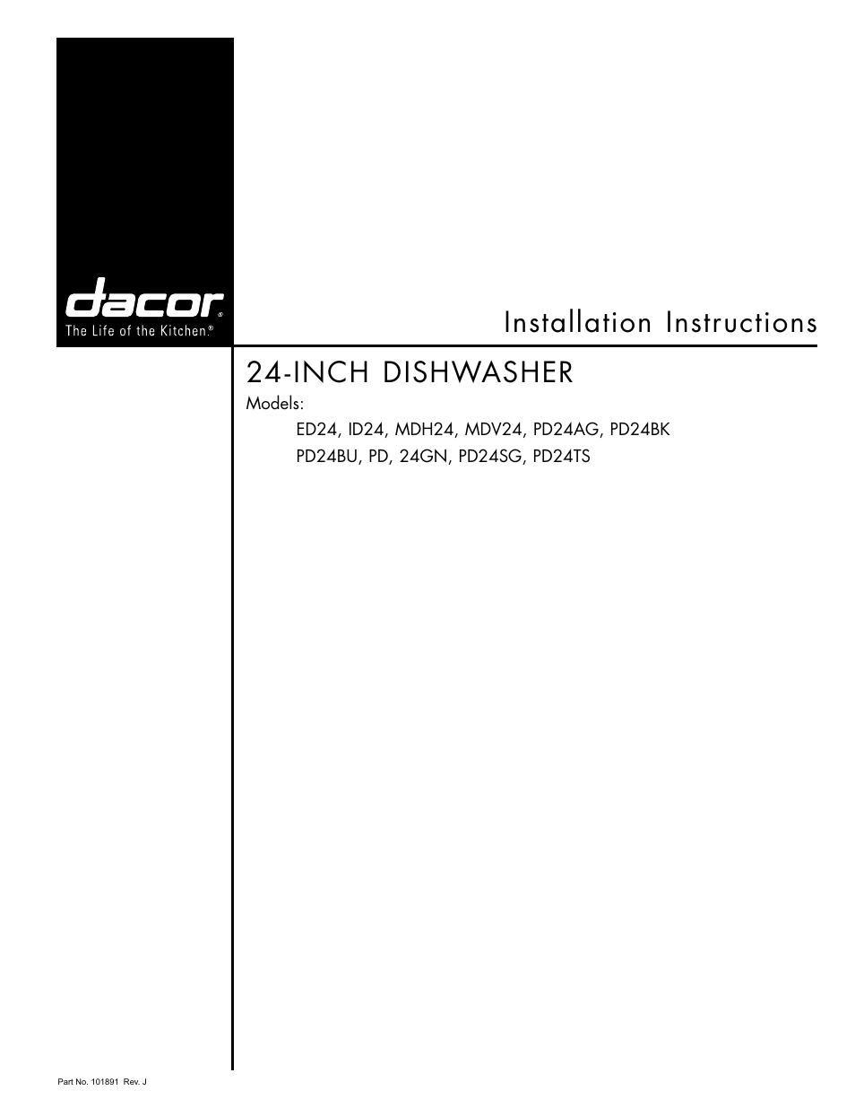 Dacor PD User Manual | 16 pages