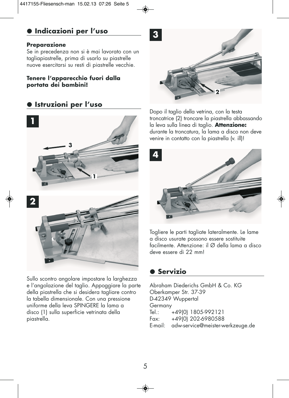 Powerfix Tile Cutter User Manual | Page 5 / 12