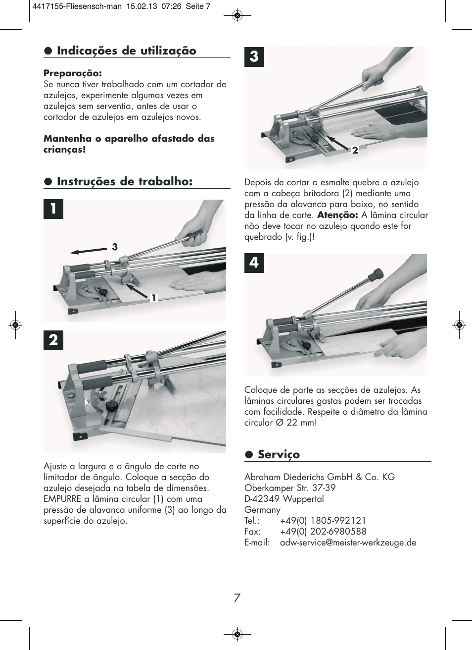 Powerfix Tile Cutter User Manual | Page 7 / 12