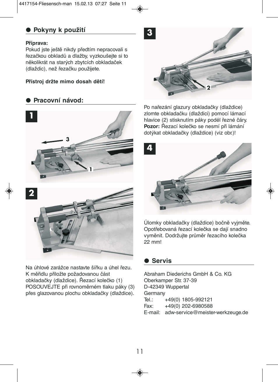 Powerfix Tile Cutter User Manual | Page 11 / 16