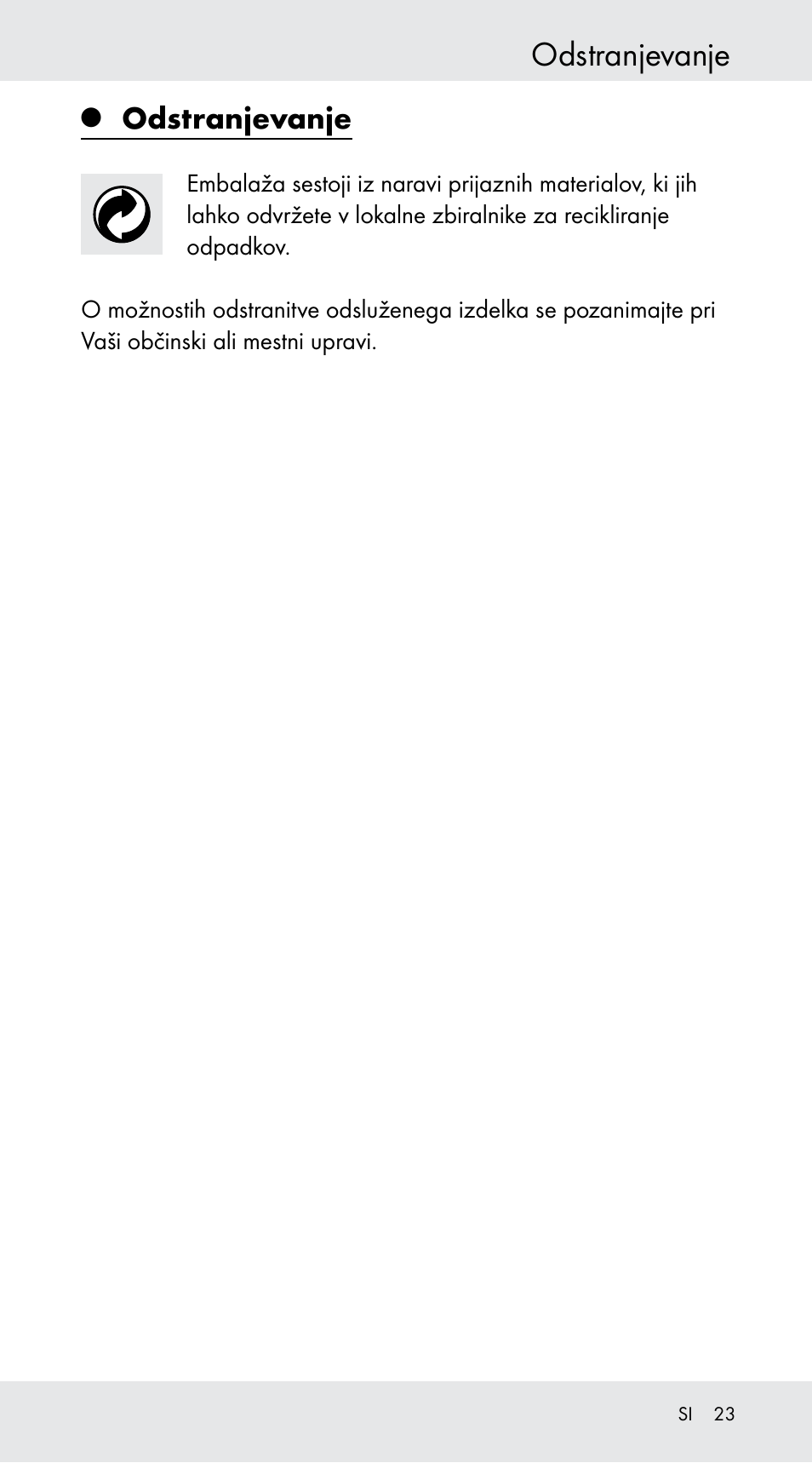 Odstranjevanje | Powerfix Z29760B User Manual | Page 23 / 39