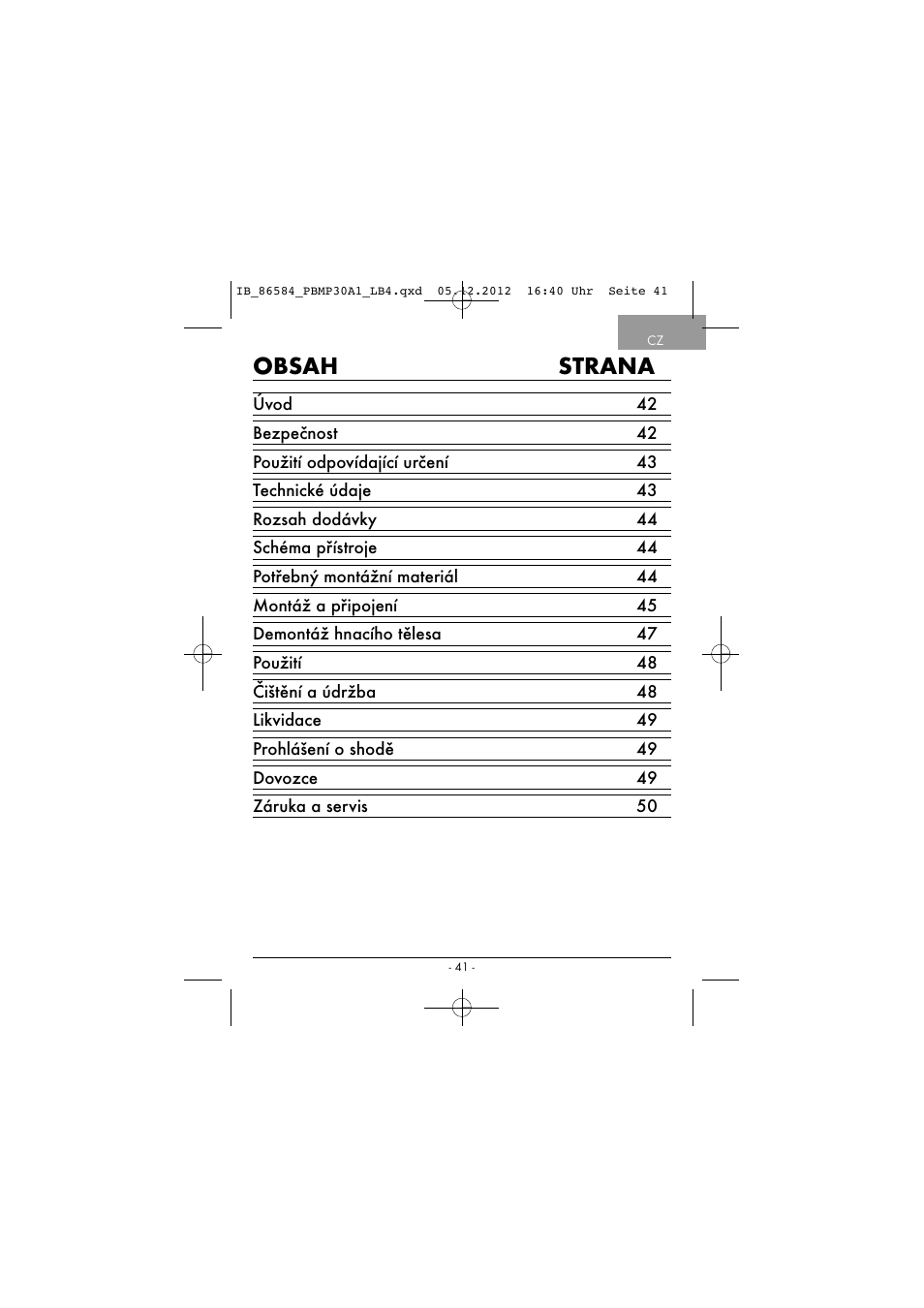 Powerfix PBMP 30 A1 User Manual | Page 44 / 74