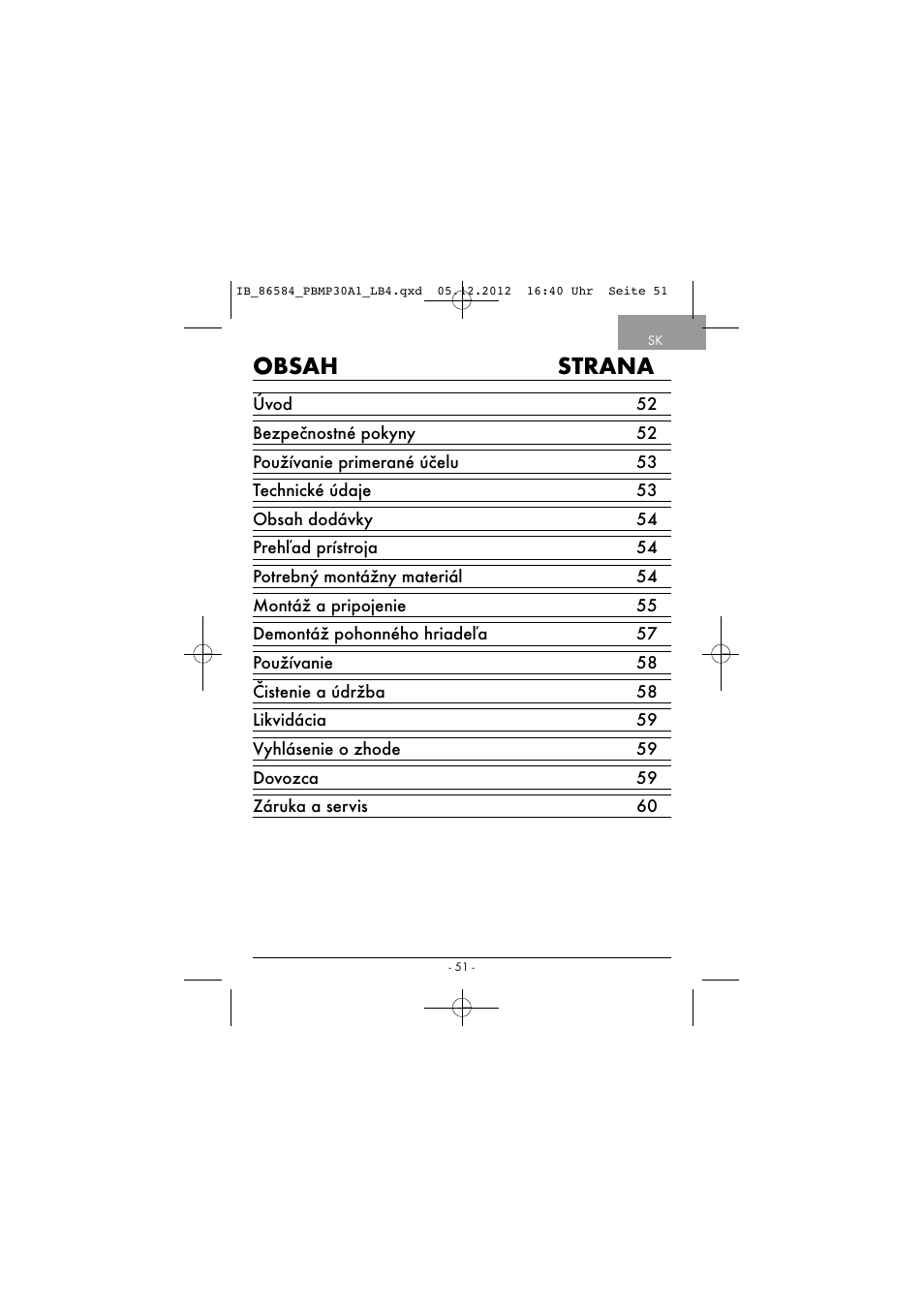 Powerfix PBMP 30 A1 User Manual | Page 54 / 74