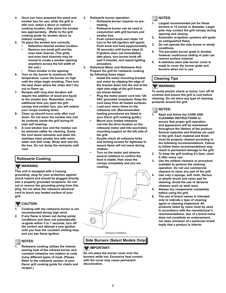 Dacor OGC52 User Manual | Page 7 / 12