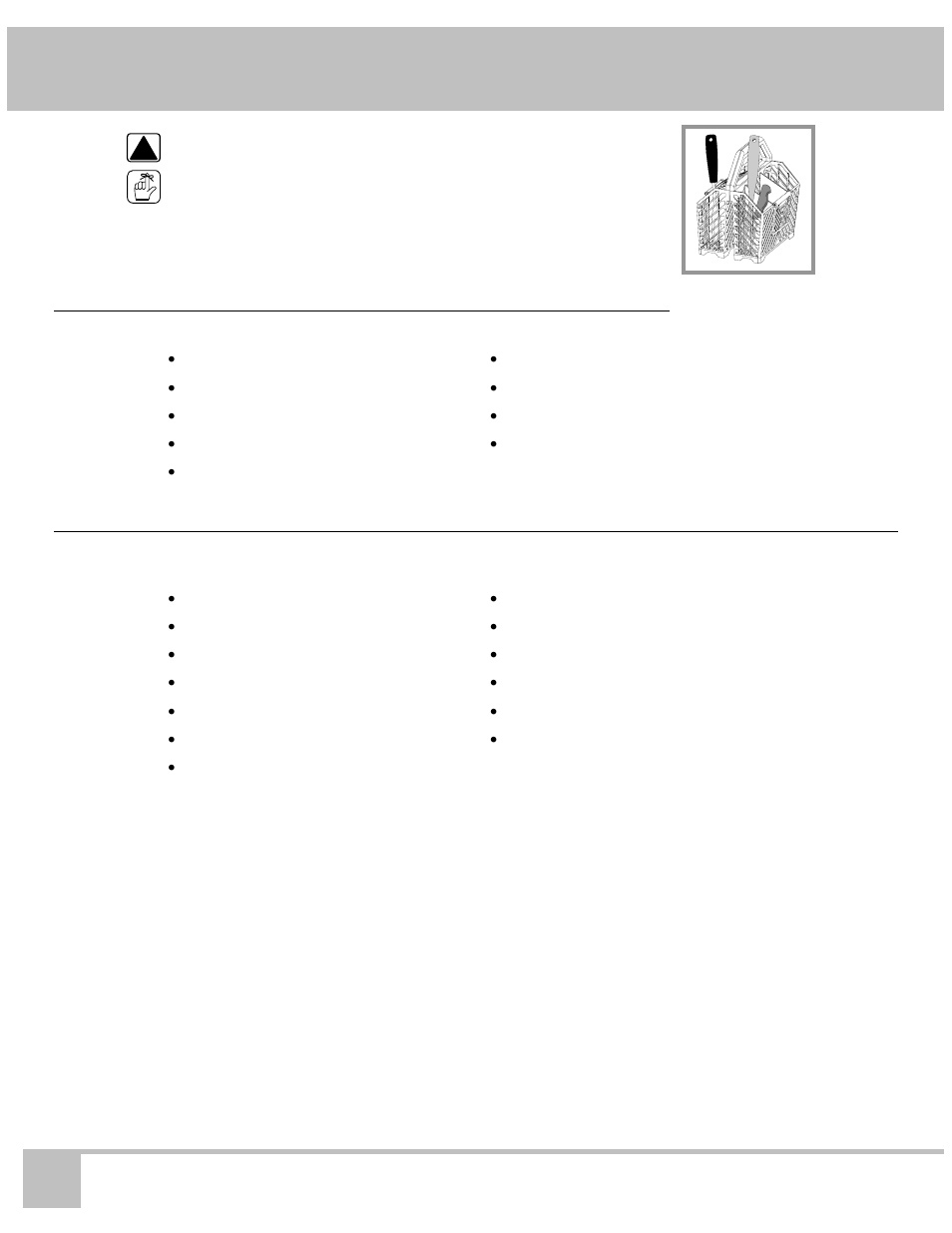 Loading your dishwasher, Dacor, Dishwasher | What can be washed, What should not be washed | Dacor ED24 User Manual | Page 10 / 32