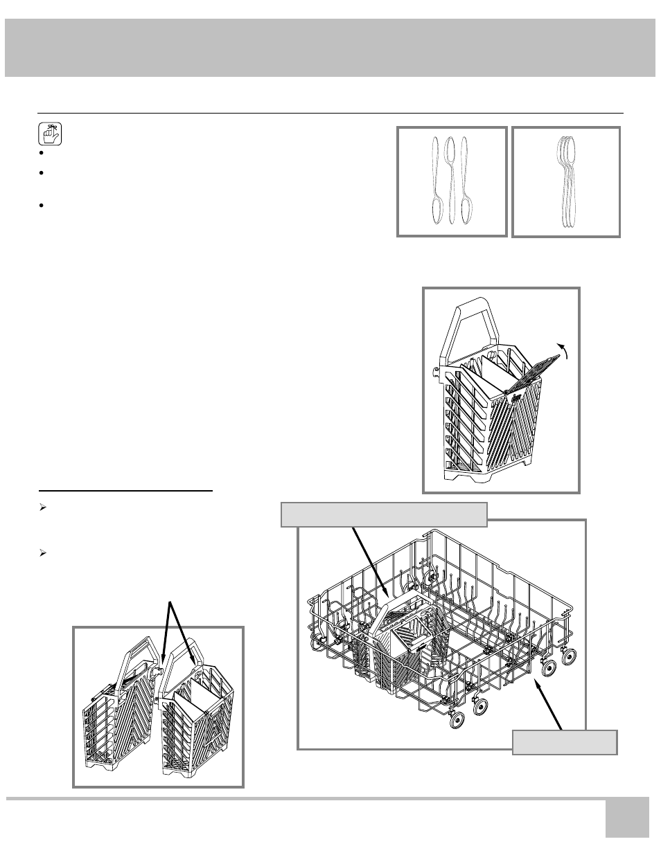 Loading your dishwasher, Use and care manual, Loading the silverware basket | Dacor ED24 User Manual | Page 11 / 32