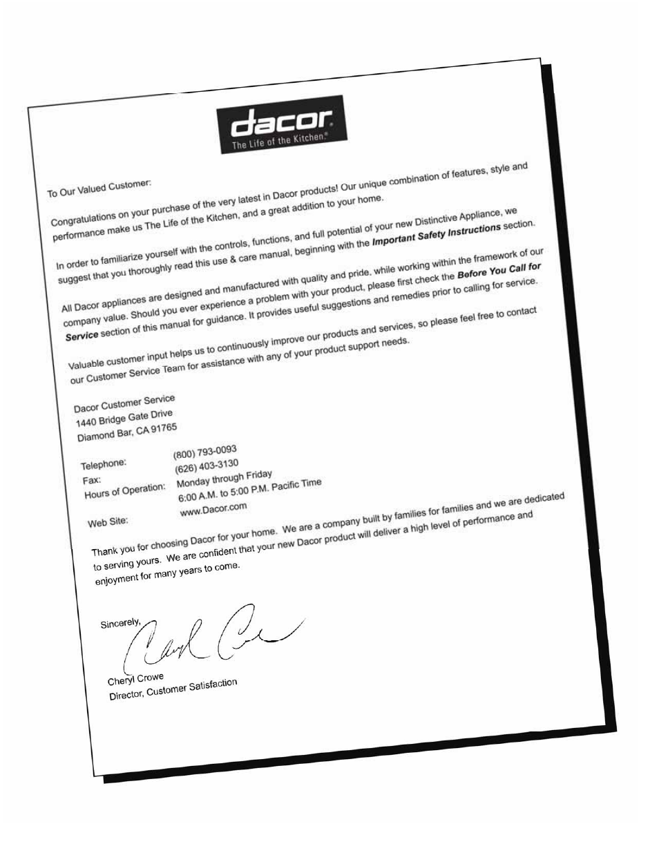 Dacor ED24 User Manual | Page 2 / 32