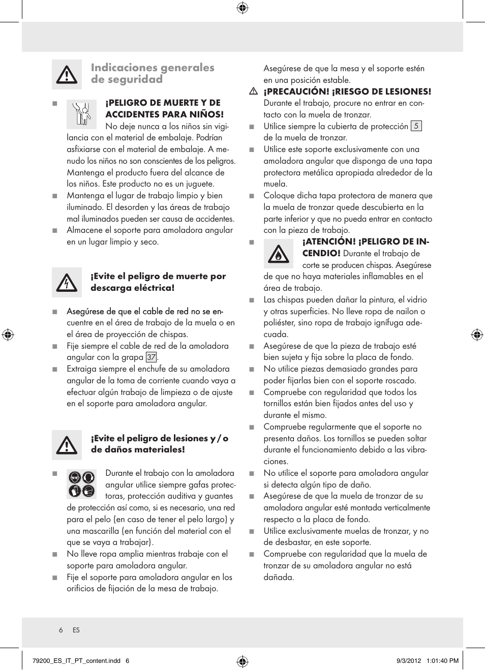 Indicaciones generales de seguridad | Powerfix Z15003 User Manual | Page 6 / 36