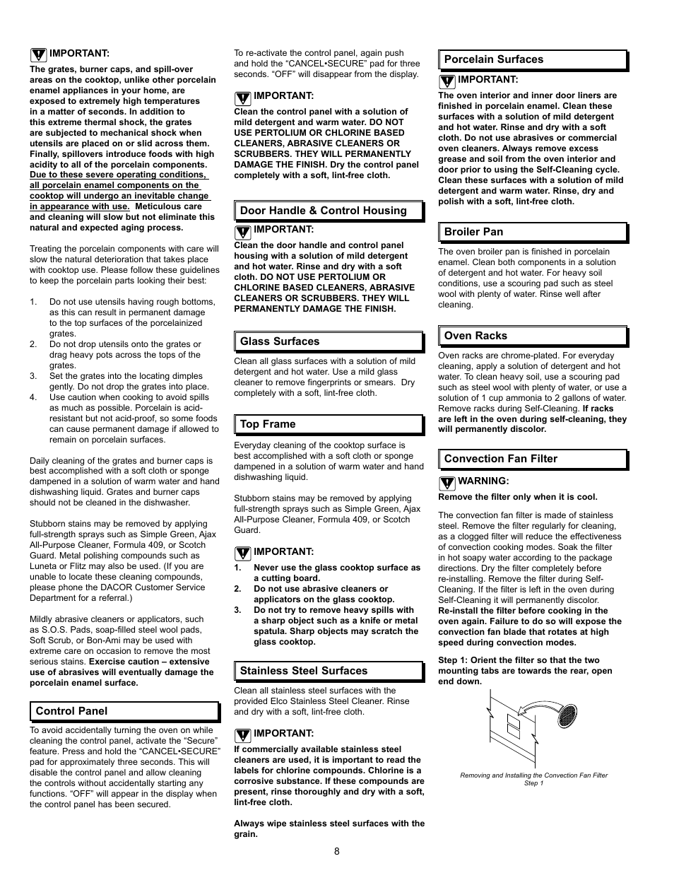 Dacor Preference User Manual | Page 10 / 16
