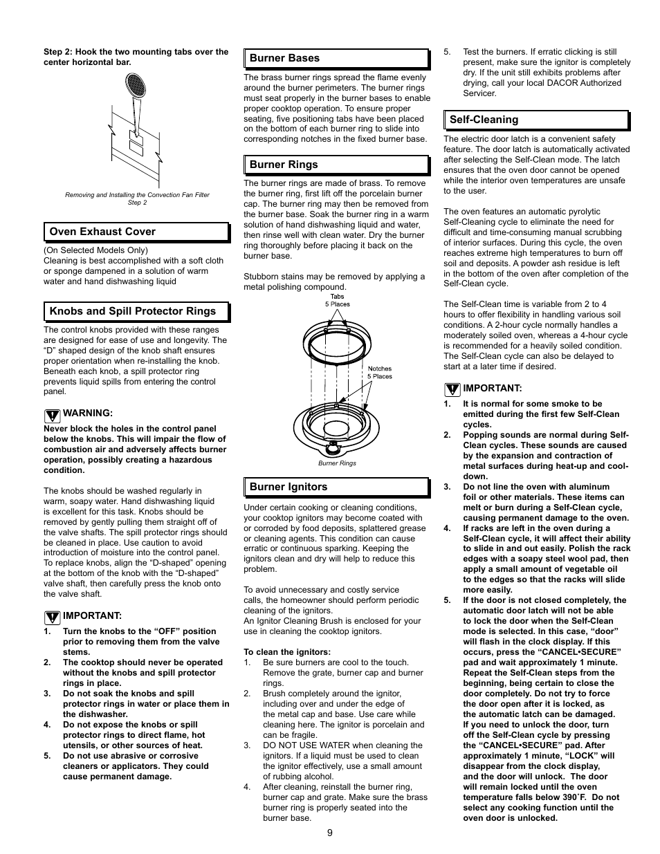 Dacor Preference User Manual | Page 11 / 16