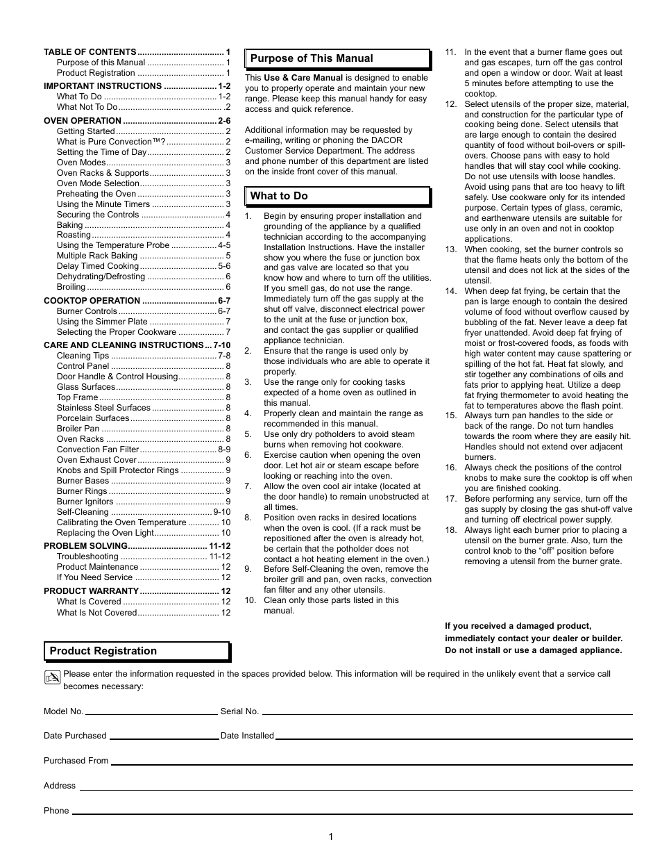 Dacor Preference User Manual | Page 3 / 16